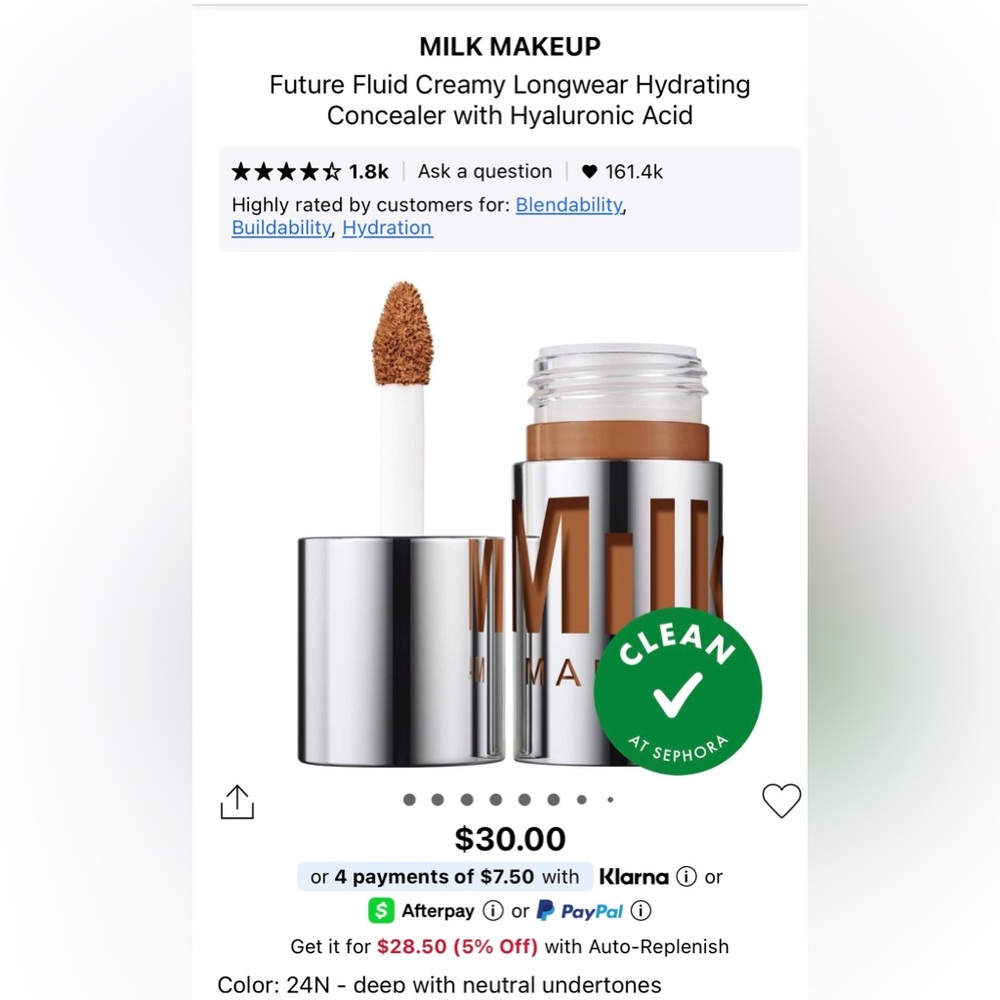 Milk Makeup Future Fluid All over Cream   Concealer 24N